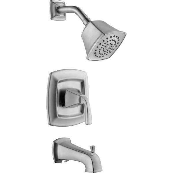 Belle Foret Mason 1-Handle 1-Spray Tub and Shower Faucet in Brushed Nickel (Valve Included)