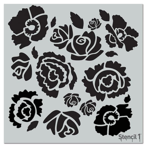 Floral Swirl All Over Pattern Stencil and Free Bonus Stencil