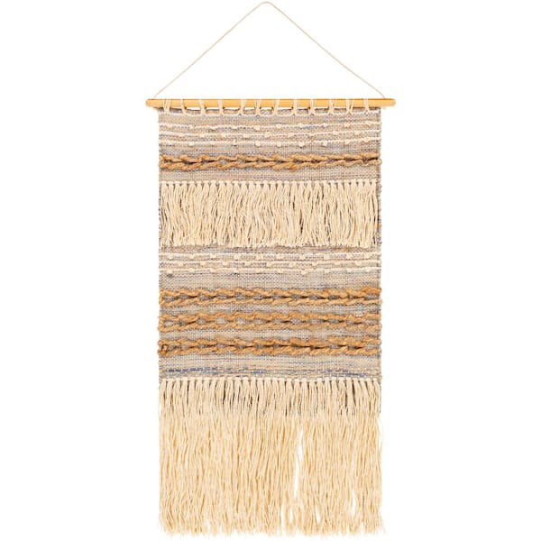 Livabliss Liam 20 in. x 36 in. Tan Wall Hanging
