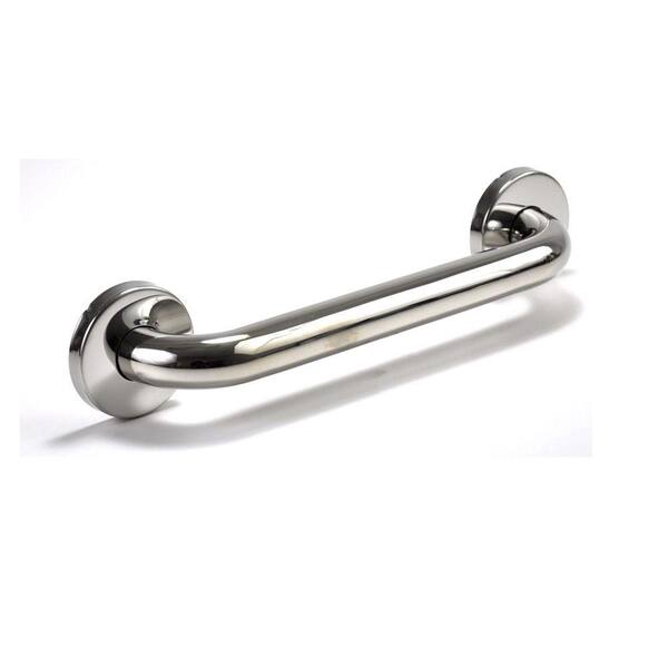 WingIts Premium Series 12 in. x 1.25 in. Grab Bar in Polished Stainless Steel (15 in. Overall Length)