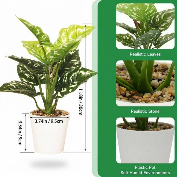Afoxsos 3.74 in. 3-Pieces Artificial Green Color Family Indoor