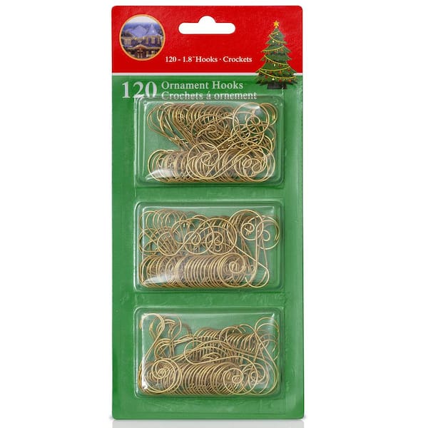  Christmas Ornament Hooks Halloween Ornament Hangers Bendable  Metal Wire Hanging Hook Ornament Hooks with Storage Box for Christmas Tree  Halloween Party Decor(Gold,120 Pieces) : Home & Kitchen