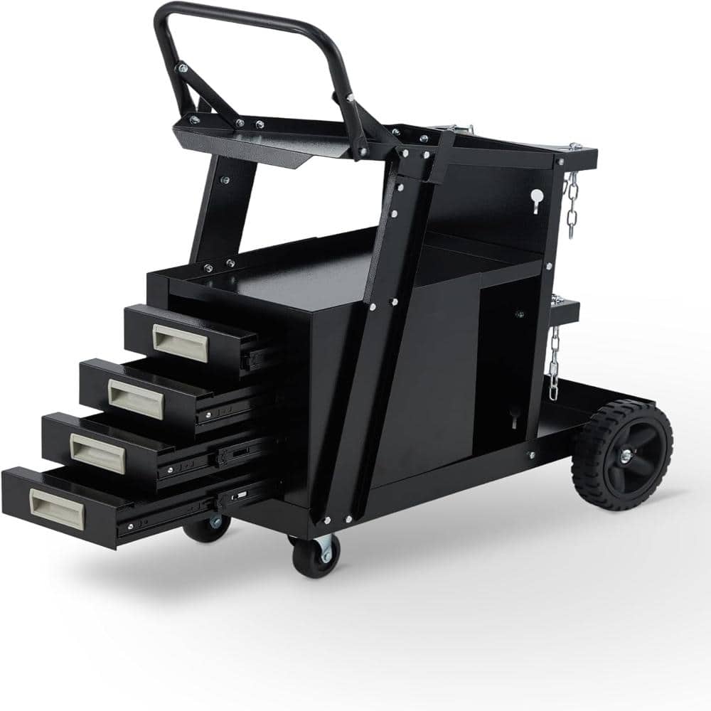 Heavy Duty Welding Cart with 4 Drawers & Tank Storage - 270LB Capacity - Industrial Steel Welder Trolley - Smooth Rollin price history on PriceWatchPro