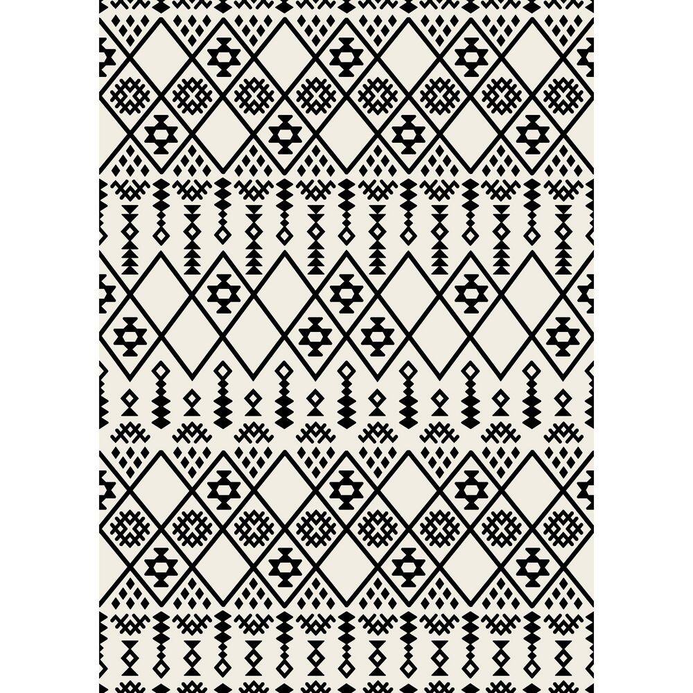 Casimodo 5 ft. x 7 ft. Black Diamond Geometric Washable Microfleece Area Rug price history on PriceWatchPro