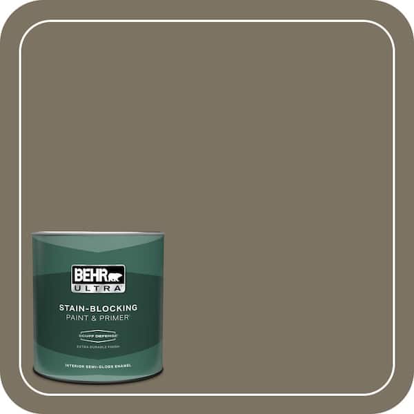 BEHR ULTRA 1 qt. #N320-6A Ash Brown Extra Durable Semi-Gloss Enamel Interior Paint and Primer