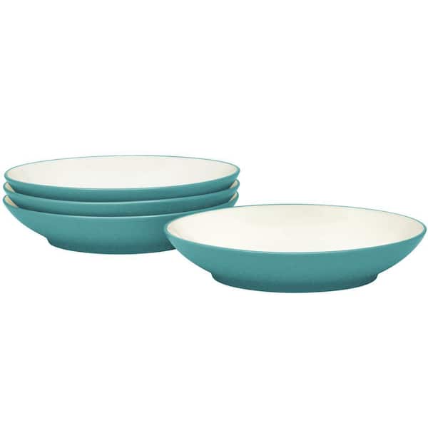 Colorwave Turquoise 9 in., 35 fl.oz (Turquoise) Stoneware Coupe Pasta Bowls, (Set of 4)