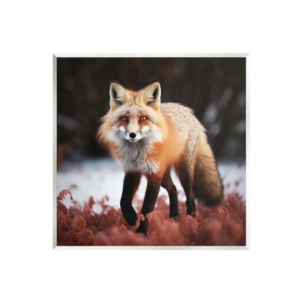 Stupell Industries Fox Cub in Nature by Lazar Studio 1-Piece Unframed Graphic Print Animal Poster Art Print 12 in. x 12 in.