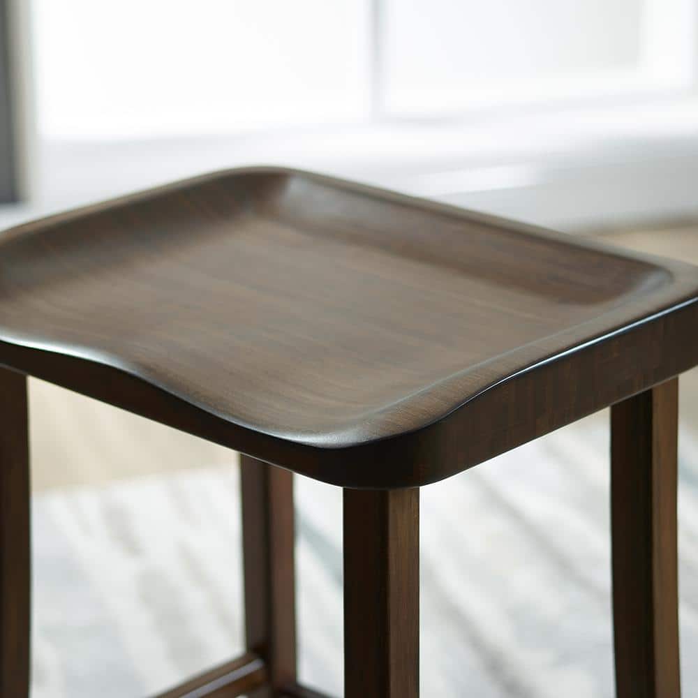 Elegant Black Walnut Backless Counter Stool, 18"x26"