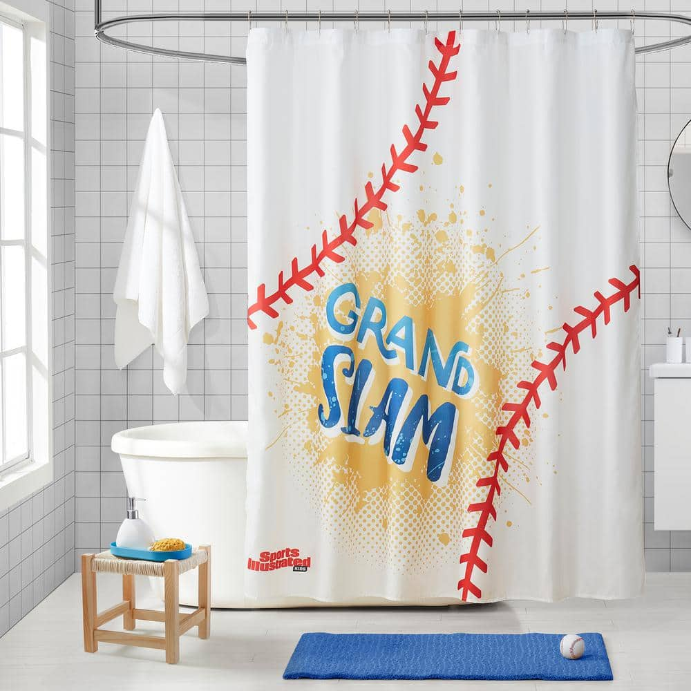 Sports Illustrated Fabric Shower Curtain 70x72 Baseball Engineered   Multi Shower Curtain Liners Msi020259 64 1000 