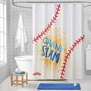 Sports Illustrated Fabric Shower Curtain, 70"x72", Baseball Engineered