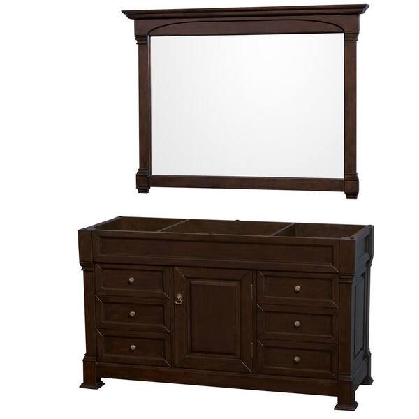 Wyndham Collection Andover 60 in. W x 22.25 in. D Bath Vanity Cabinet Only with Mirror in Dark Cherry