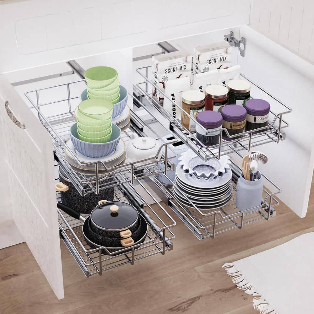 Numhew 15 in. W x 22 in. D Pull Out Cabinet Organizer for Kitchen