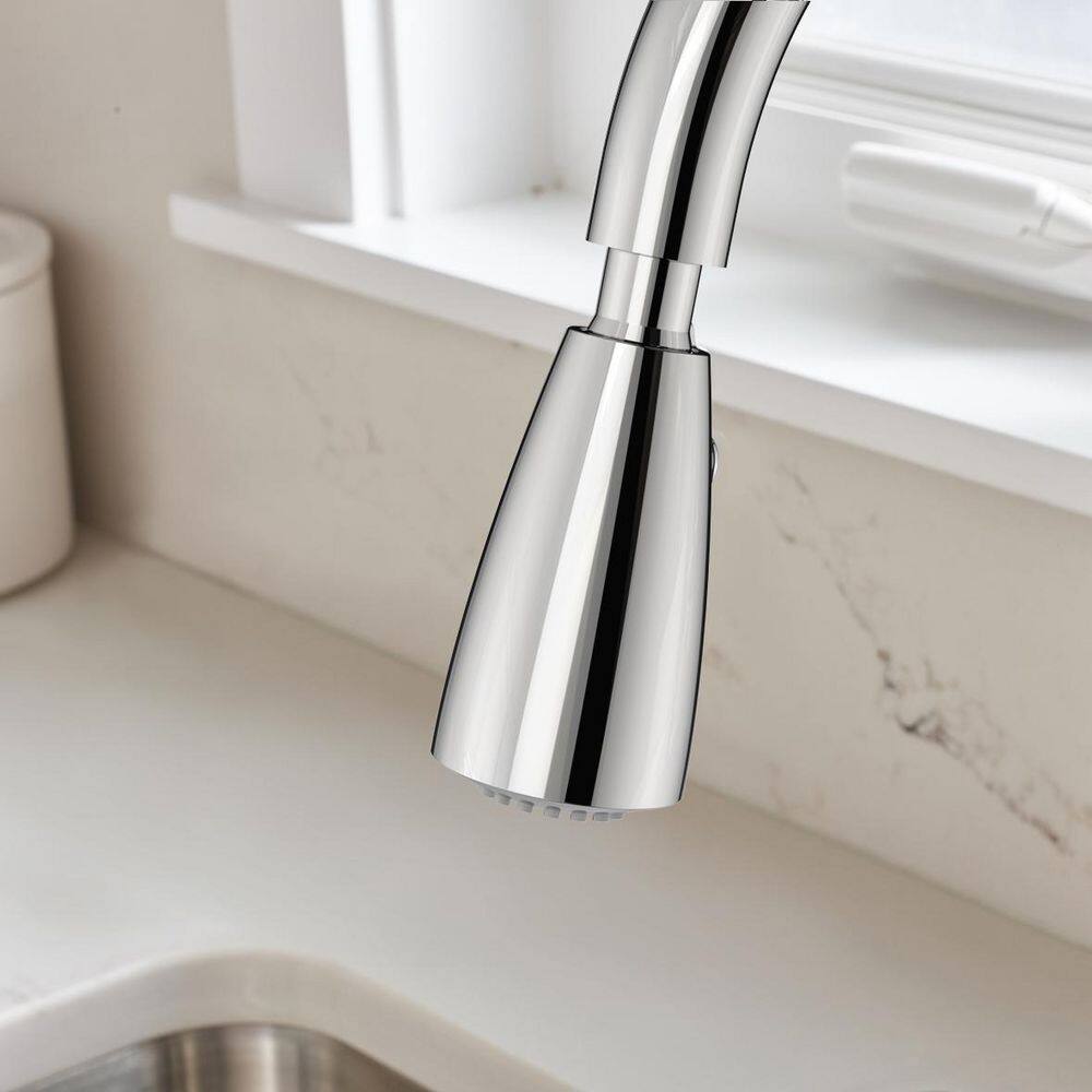 Chrome Pull-Down Kitchen Faucet with Dual Spray
