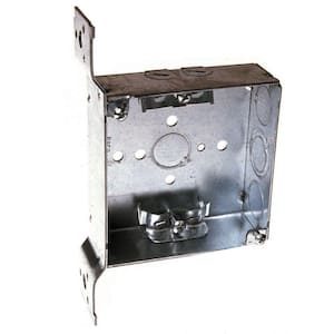 4 in. W x 1-1/2 in. D 2-Gang Welded Square Box with Three 1/2 in. KO's and 1 TKO, NMSC Clamps, FS Bracket, Flush, 1-Pack