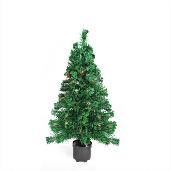 Northlight 3 Ft Pre Lit Color Changing Fiber Optic Artificial Christmas Tree 32911573 The Home Depot