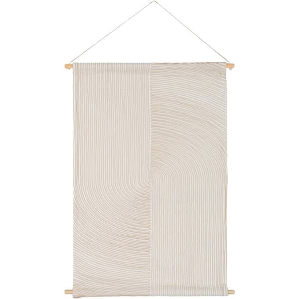 Livabliss Weston 24 in. x 36 in. Ivory Wall Hanging