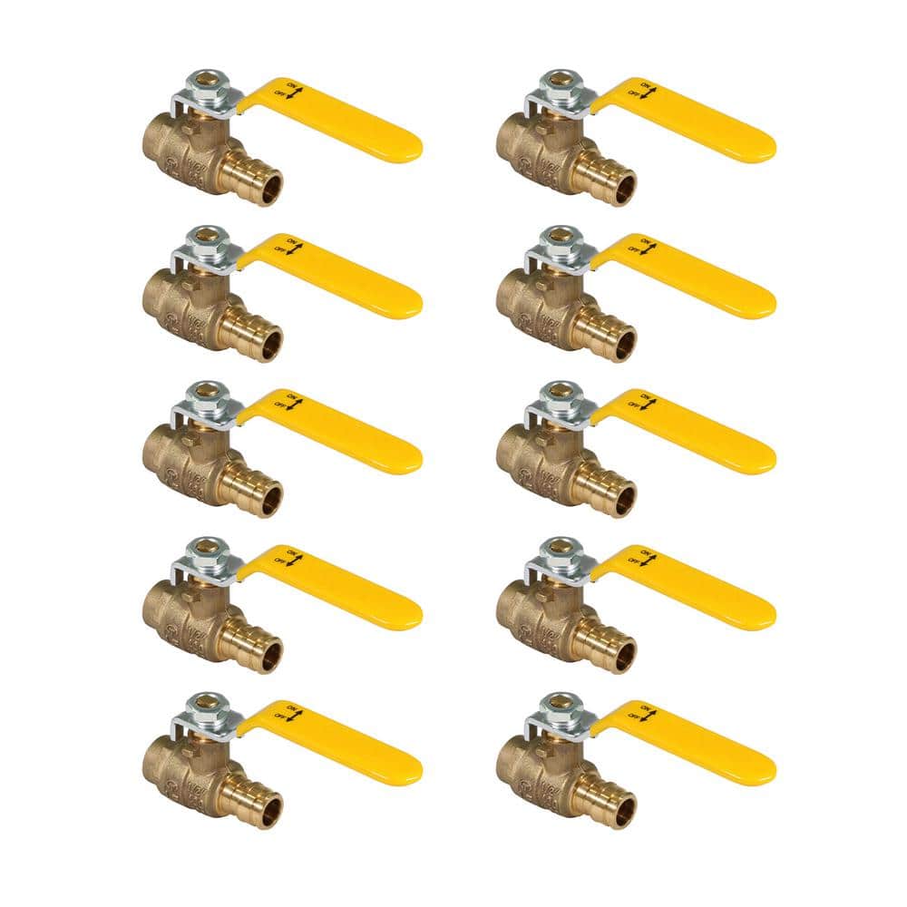 1/2 in. SWT x 1/2 in. Heavy Duty Brass Full Port PEX Ball Valve with PEX Connections (10 Pack) price history on PriceWatchPro