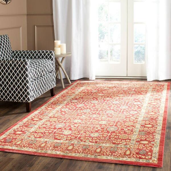 SAFAVIEH Valencia Red 4 ft. x 6 ft. Border Area Rug