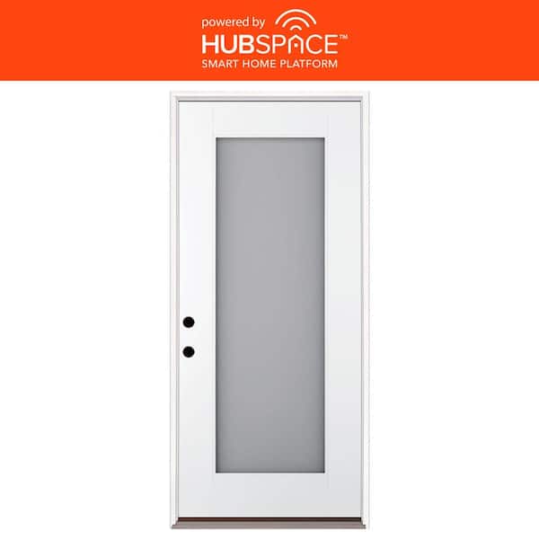 Feather River Doors Smart Glass 36 in. x 80 in. Right Hand Inswing 1-Lite Smooth Unfinished Fiberglass Prehung Front Door