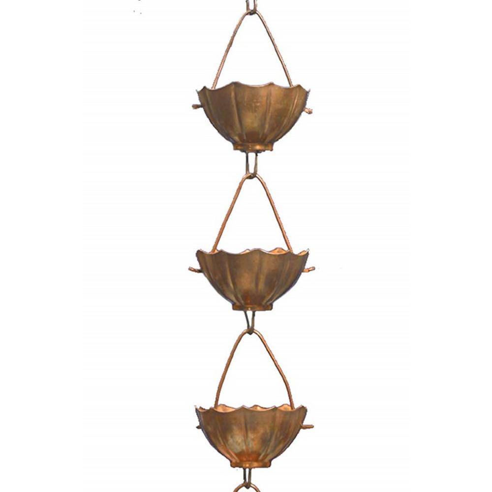 Monarch Rain Chains Monarch 3 ft. Pure Copper Umbrella Rain Chain
