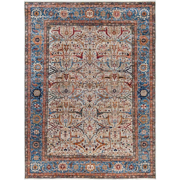 Serapi Light Gray 9 ft. x 12 ft. Tribal Wool Indoor Area Rug