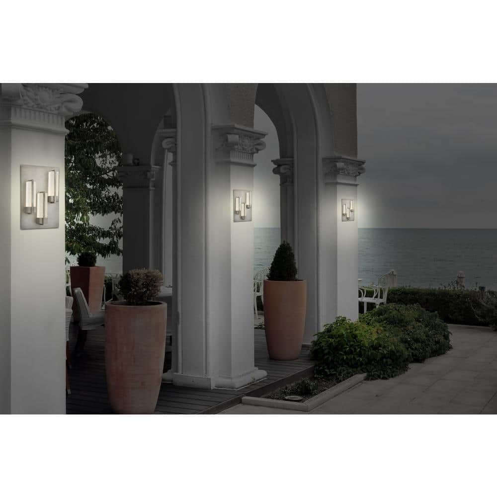 Antique Silver Seeded Glass LED Lantern Wall Light