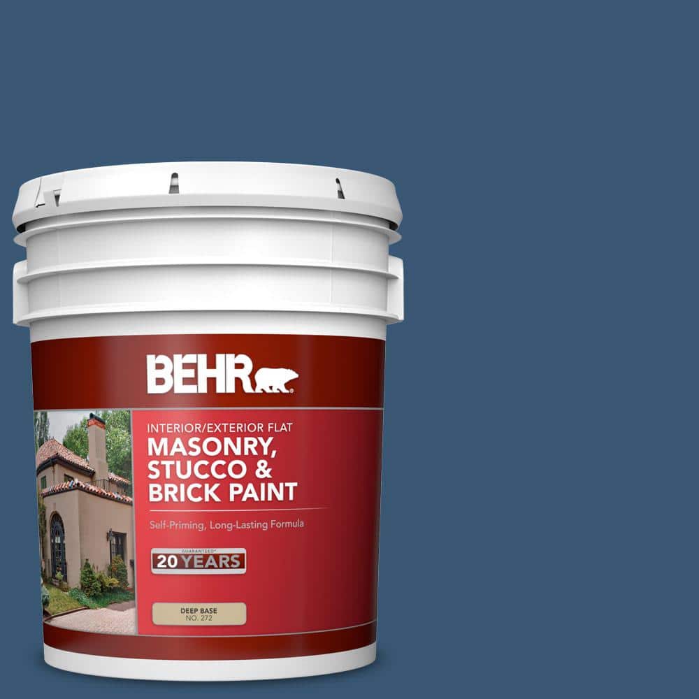 5 gal. #M500-6 Express Blue Flat Interior/Exterior Masonry, Stucco and Bric
