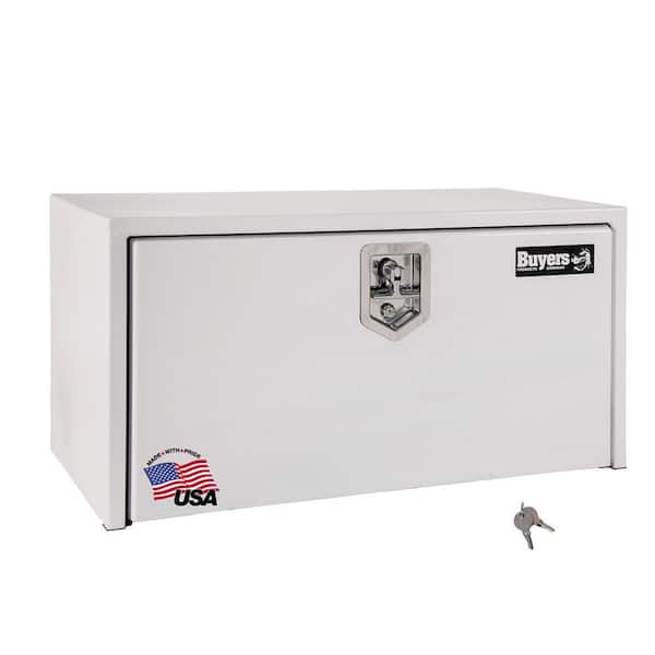 BUYERS PRODUCTS 18 in. x 18 in. x 36 in. White Steel Underbody Truck Tool Box