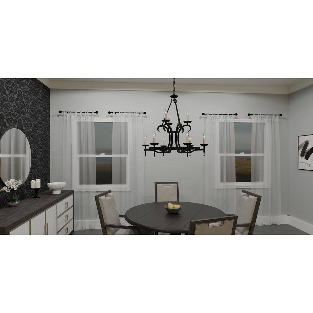 Octavia Black Iron 9-Light Candle Chandelier