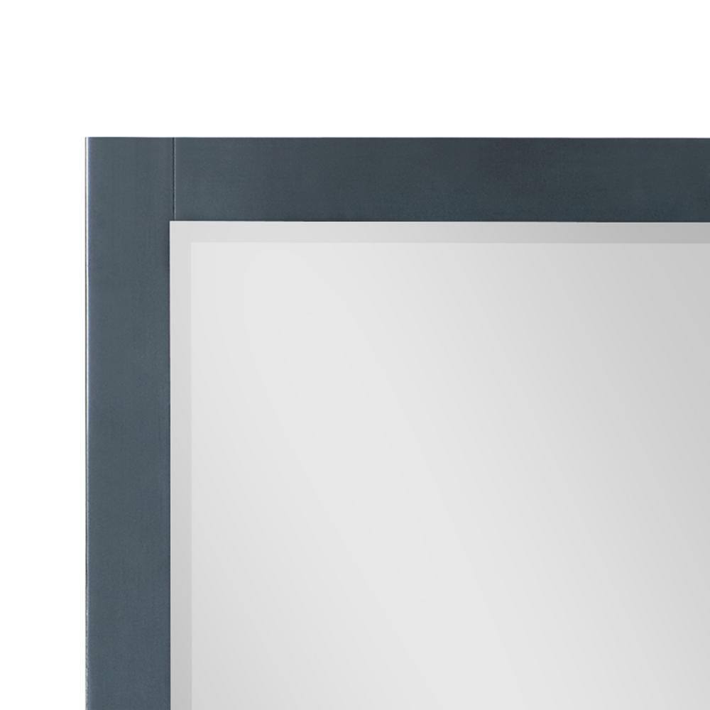 Classical Blue Rectangular Wood Bathroom Vanity Mirror