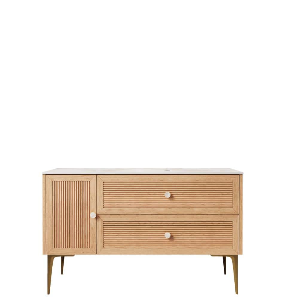 48 in. Freestanding Bath Vanity with Sintered Stone Top in Light Oak Assembled price history on PriceWatchPro