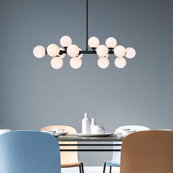 Arya 16 Light Chandelier With Black Finish