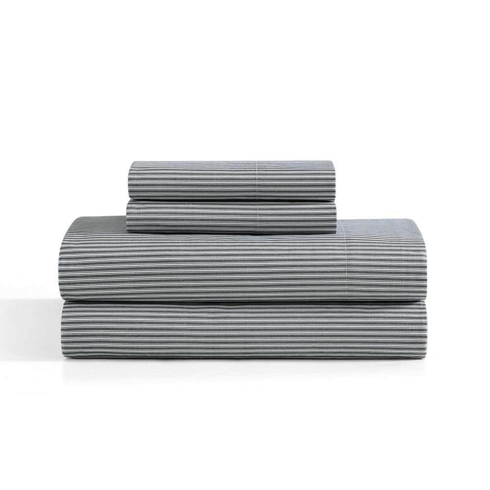 Highland Ticking Stripe 4-Piece White/Core Navy Cotton King Sheet Set price history on PriceWatchPro