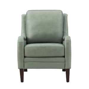 Gertrudis Sage 27.56 in. W Genuine Leather Upholstered Arm Chair with Nailhead Trims