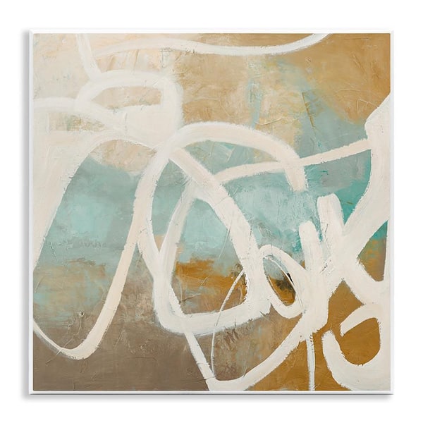 Stupell Industries Neutral Design With Squiggle by Design Fabrikken Unframed Abstract Graphic Art Print 12 in. x 12 in.