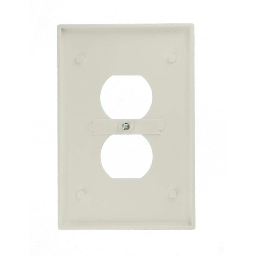 Oversized White 1-Gang Duplex Receptacle Wall Plate