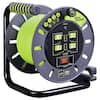 Masterplug 50 ft. 13 Amp 14 AWG Medium Open Reel with USB Charging and 4- Sockets OMA501314G4SLU - The Home Depot