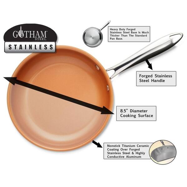 Gotham Stainless Steel Non-Stick Aluminum 10" Fry Pan 