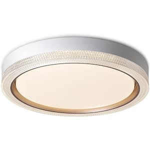 16 in. LED Flush Mount Ceiling Light Round Flat Modern Light Fixture - White