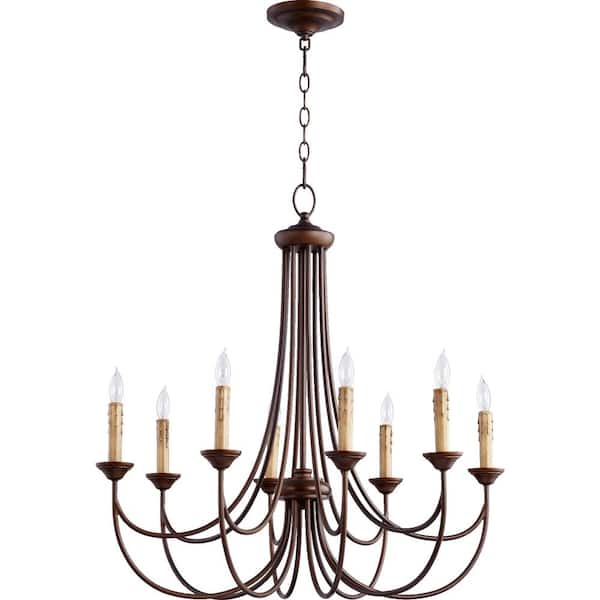 Quorum INTERNATIONAL Brooks 8-Light Oiled Bronze Chandelier