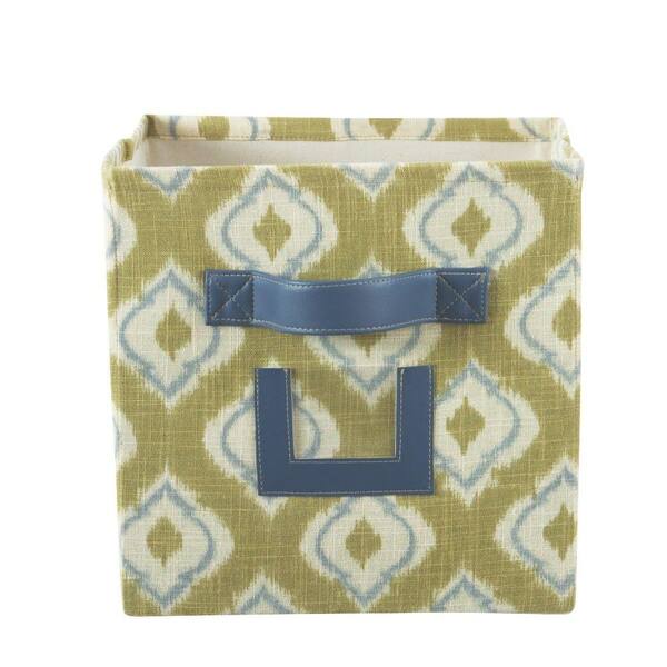 Home Decorators Collection 10.75 in. W x 11 in. H Macie Leaf Fabric Storage Bin with Handle