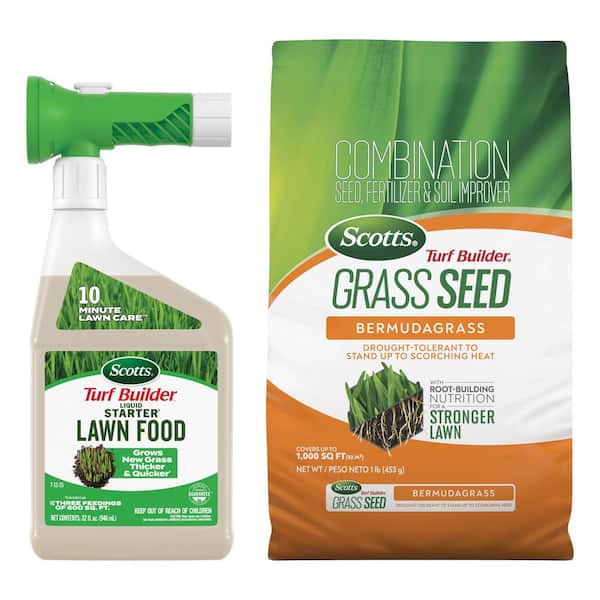 Turf Builder Liquid Starter Lawn Food 32 fl. oz., Liquid Lawn Fertilizer for New Grass, and Turf Builder Bermudagrass
