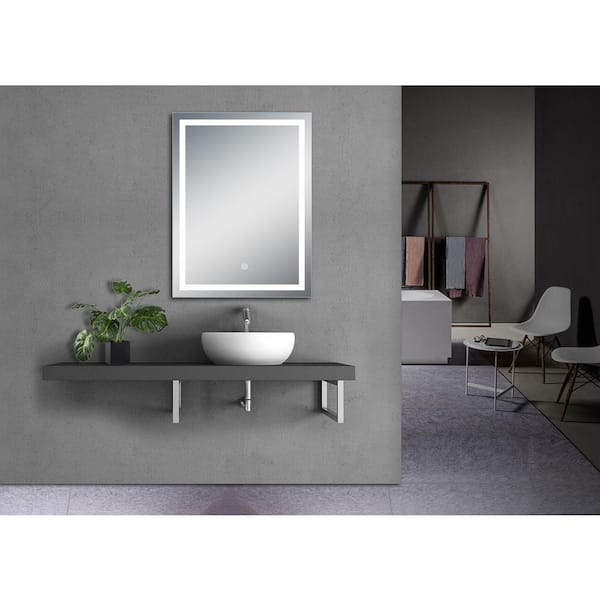 Dreamwerks Riga 24 in. W x 32 in. H Rectangular Frameless LED Wall Mount Bathroom Vanity Mirror