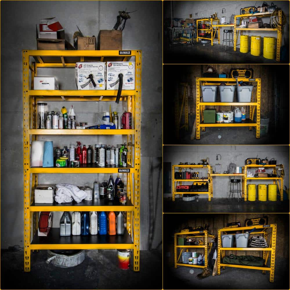 DeWalt 48" Yellow Steel 3-Shelf Adjustable Storage Rack