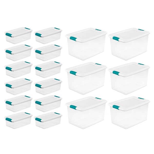 Sterilite Clear Plastic Stackable Storage Container Bin Box Tote with Clear  Latching Lid Organizing Solution for Home & Classroom, 12 Pack