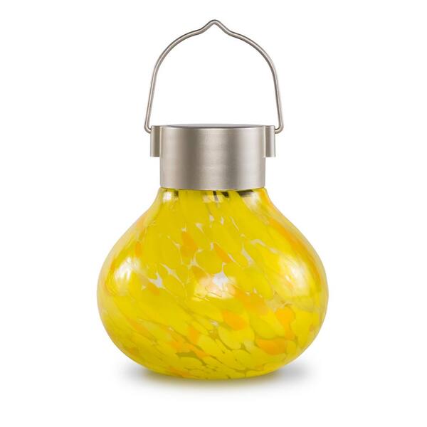 Allsop Outdoor 6 5 In Solar Tea Saffron Integrated Led Handn Glass Table Top Lantern Light 30566 The Home Depot Allsop Outdoor 6 5 In Solar Tea, Allsop Home And Garden Solar Tea Lantern
