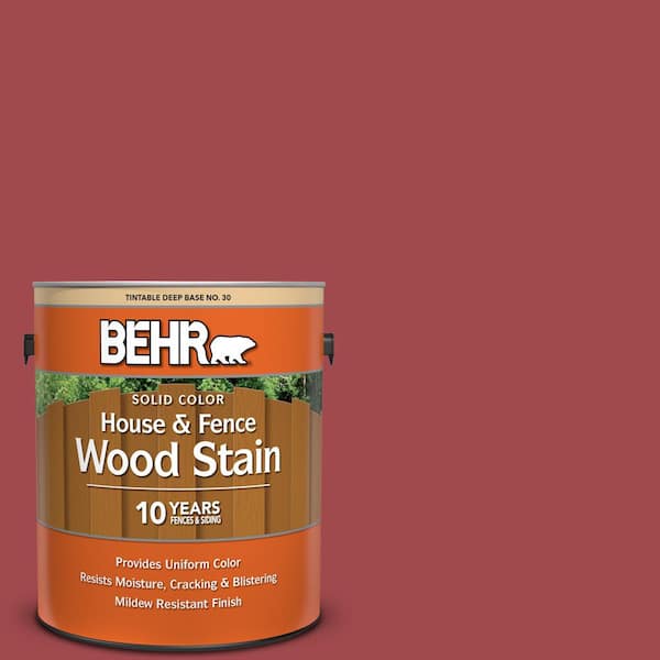 BEHR 1 gal. #ICC-107 Crimson Solid Color House and Fence Exterior Wood Stain