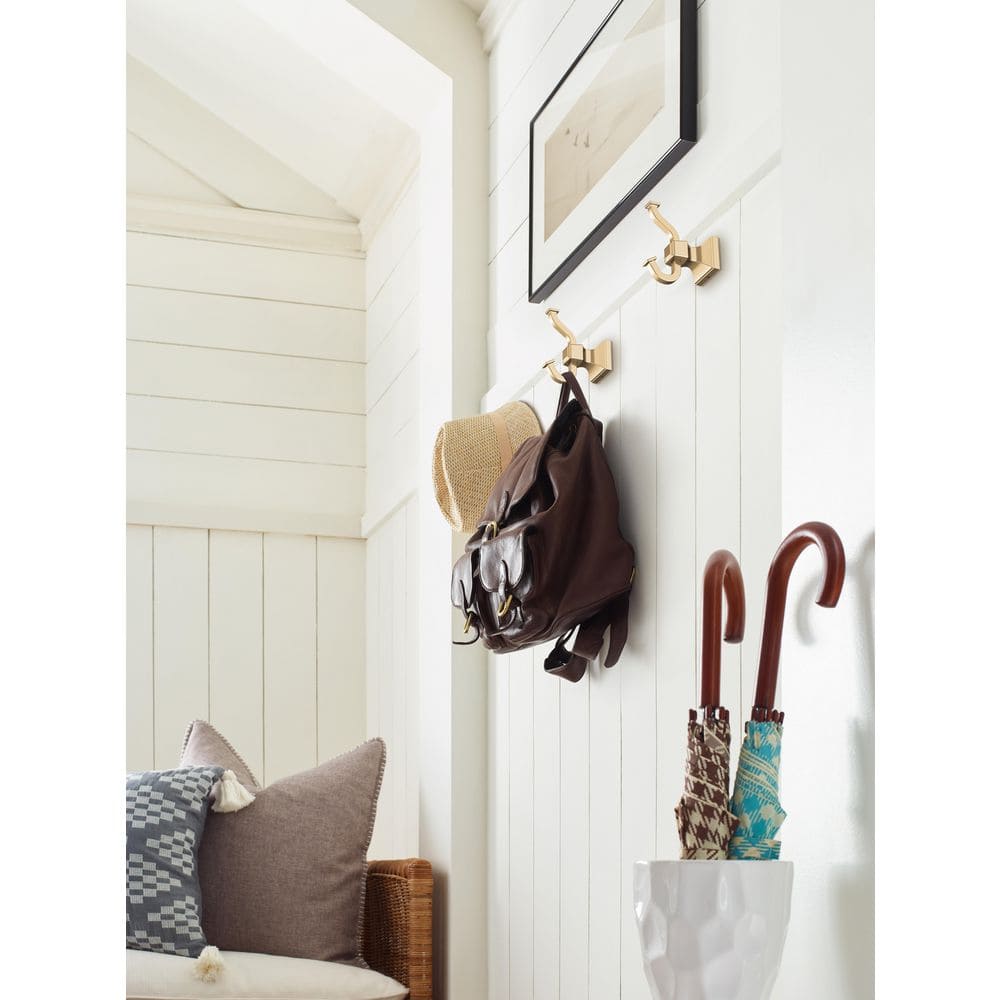 Champagne Bronze Double Prong Wall Mounted Hook