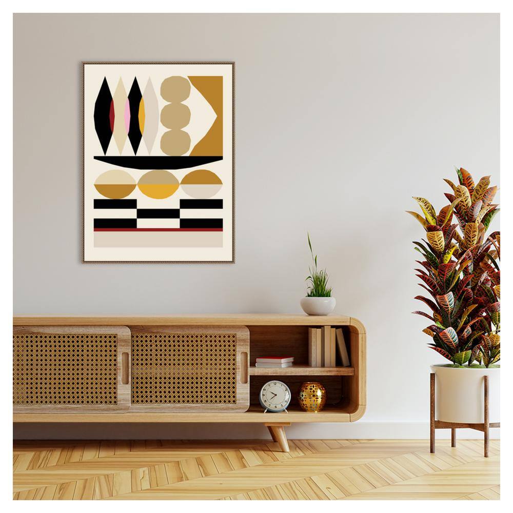 32" x 42" Multicolor Geometric Abstract Canvas Art with Float Frame