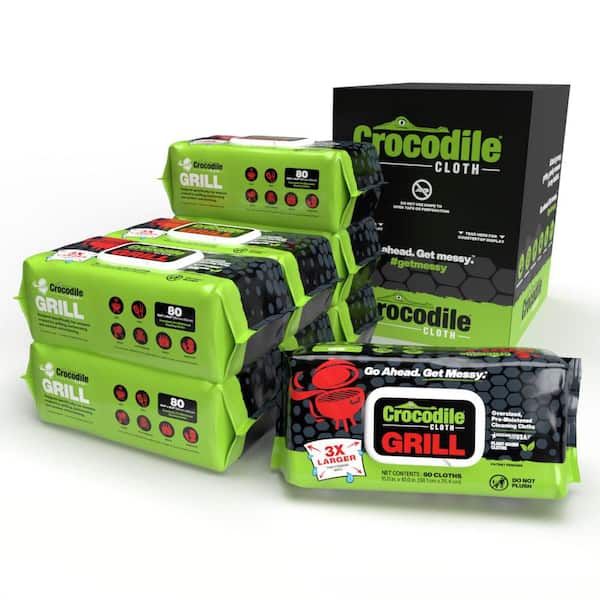 CROCODILE CLOTH Outdoor Kitchen Accessories Case of Grill Cleaning Cloths (8-Packs of 80 Each)